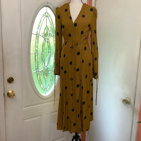 urban outfitters brown polka dot dress Dark Amber 11 main image 1